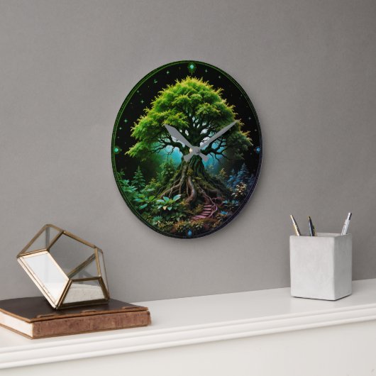 Groene boom grote klok (Kantoor)