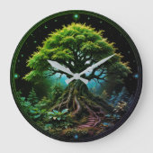 Groene boom grote klok (Voorkant)