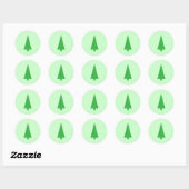 Groene boom. Kerst, Fir, Evergreen Tree. Ronde Sticker (Vel)