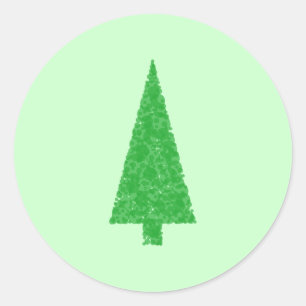 Groene boom. Kerst, Fir, Evergreen Tree. Ronde Sticker