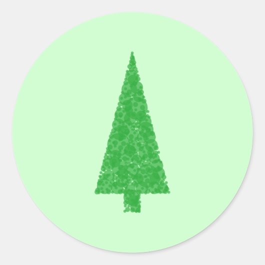 Groene boom. Kerst, Fir, Evergreen Tree. Ronde Sticker (Voorkant)