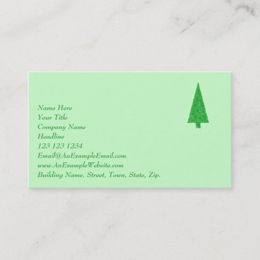 Groene boom. Kerst, Fir, Evergreen Tree. Visitekaartje (Voorkant)