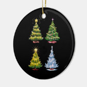 Groene Boom Kerstvakantie Winter Keramisch Ornament (Links)