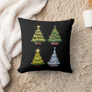 Groene Boom Kerstvakantie Winter Kussen