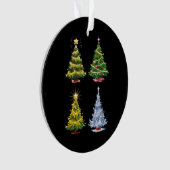 Groene Boom Kerstvakantie Winter Ornament (voorkant)