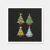 Groene Boom Kerstvakantie Winter Servet (Voorkant)