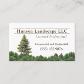 Groene Boom Landscapy Yard Tree Service Business Visitekaartje (Voorkant)