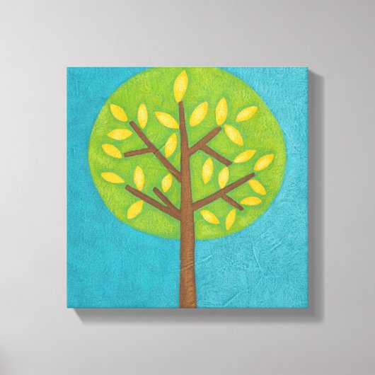 Groene boom met gele bladeren van Chariklia Zarris Canvas Afdruk (Voorkant)