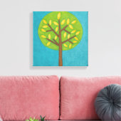 Groene boom met gele bladeren van Chariklia Zarris Canvas Afdruk (Insitu (Woonkamer))