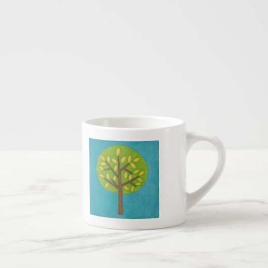 Groene boom met gele bladeren van Chariklia Zarris Espresso Kop (Rechts)