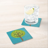 Groene boom met gele bladeren van Chariklia Zarris Kartonnen Onderzetters (Insitu)