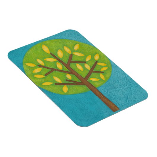 Groene boom met gele bladeren van Chariklia Zarris Magneet (Rechterzijde)