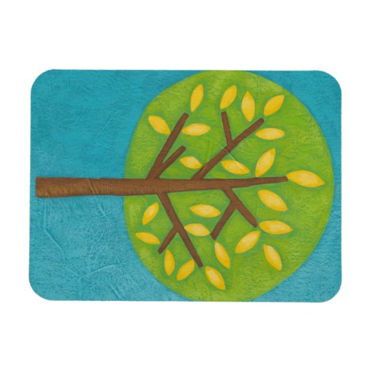 Groene boom met gele bladeren van Chariklia Zarris Magneet (Horizontaal)