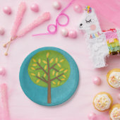 Groene boom met gele bladeren van Chariklia Zarris Papieren Bordje (Feest)