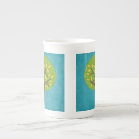 Groene boom met gele bladeren van Chariklia Zarris Porselein Kop (Voorkant)