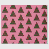 Groene boom met roze kerstinpakpapier. cadeaupapier (Vlak)