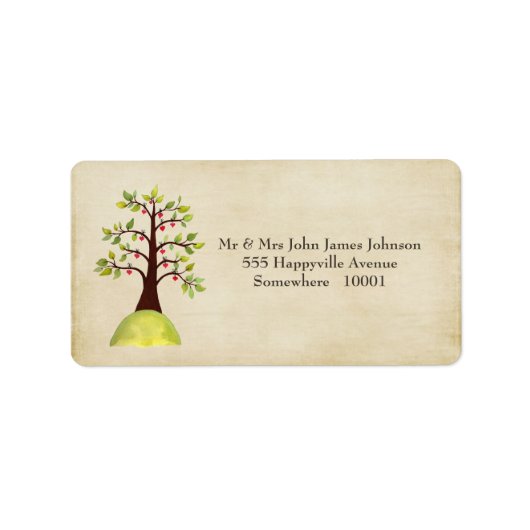 Groene Boom Monogram Wedding Return Address Labels (Voorkant)
