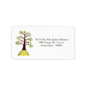 Groene Boom Monogram Wedding Return Address Labels (Voorkant)