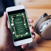 Groene Boom Ornamenten Zakelijk Kerstdiner Kaart