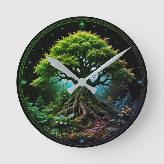 Groene boom ronde klok (Voorkant)