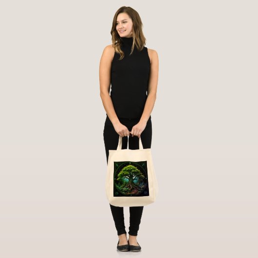 Groene boom tote bag (Voorkant (model))