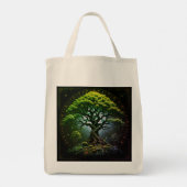 Groene boom tote bag (Achterkant)