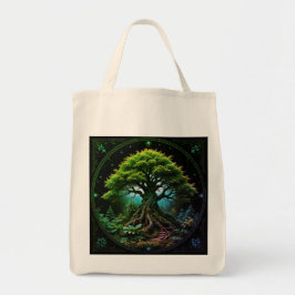 Groene boom tote bag