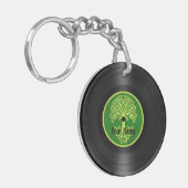 Groene boom van het Leven Gepersonaliseerde Vinylr Sleutelhanger (Voorkant Links)