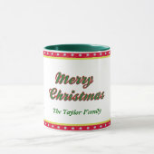 Groene boom vrolijk kerstgezin mok (Midden)