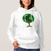 Groene Boom Wereldbol Dames Hoodie (Voorkant)