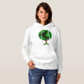 Groene Boom Wereldbol Dames Hoodie (Voorkant volledig)