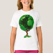Groene Boom Wereldbol Meisjes T-shirt (Voorkant)