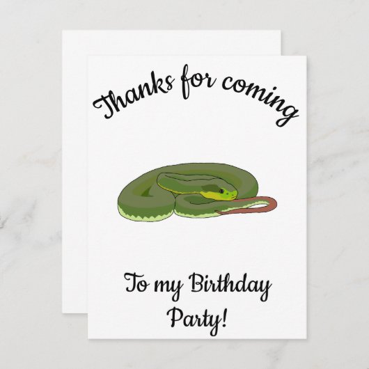 Groene boomadder Gefeliciteerd met je verjaardag Bedankkaart (Voorkant / Achterkant)