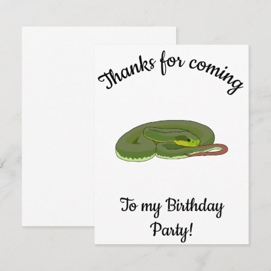 Groene boomadder Gelukkige verjaardag Bedankkaart (Voorkant / Achterkant)