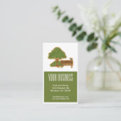 Groene boombank aanpasbare visitekaartjes (Staand voorkant)