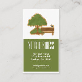 Groene boombank aanpasbare visitekaartjes