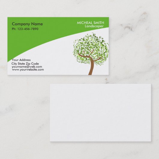Groene boomgaarden Ingekweekte zorg en landschap Visitekaartje (Voorkant / Achterkant)