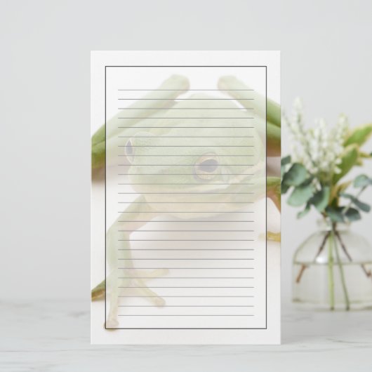 Groene boomkikker briefpapier (Staand voorkant)