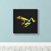 Groene boomkikker canvas afdruk (Insitu (Houten vloer))