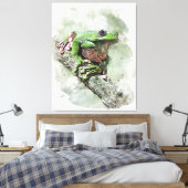 Groene boomkikker canvas afdruk (Insitu (Slaapkamer))