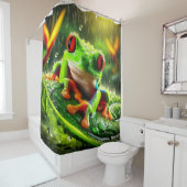 Groene boomkikker douchegordijn (In situ)