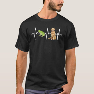 Groene boomkikker Golden Retriever Heartbeat Dog T-shirt