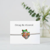 Groene boomkikker - Hang... Briefkaart (Staand voorkant)