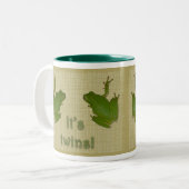 Groene boomkikker Het is tweeling! Mok (Voorkant links)