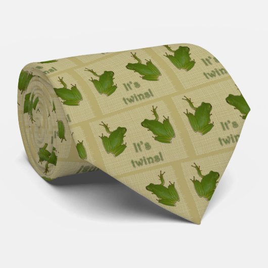 Groene boomkikker Het is tweeling! Stropdas (Opgerold)