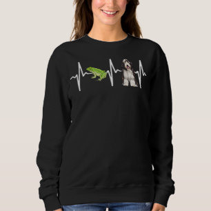 Groene boomkikker met gekaarde collie Hartbeat Dog Trui