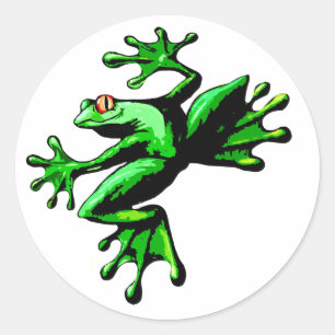 Groene boomkikker ronde sticker