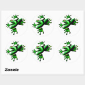 Groene boomkikker ronde sticker (Vel)