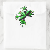 Groene boomkikker ronde sticker (Tas)