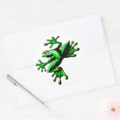 Groene boomkikker ronde sticker (Envelop)